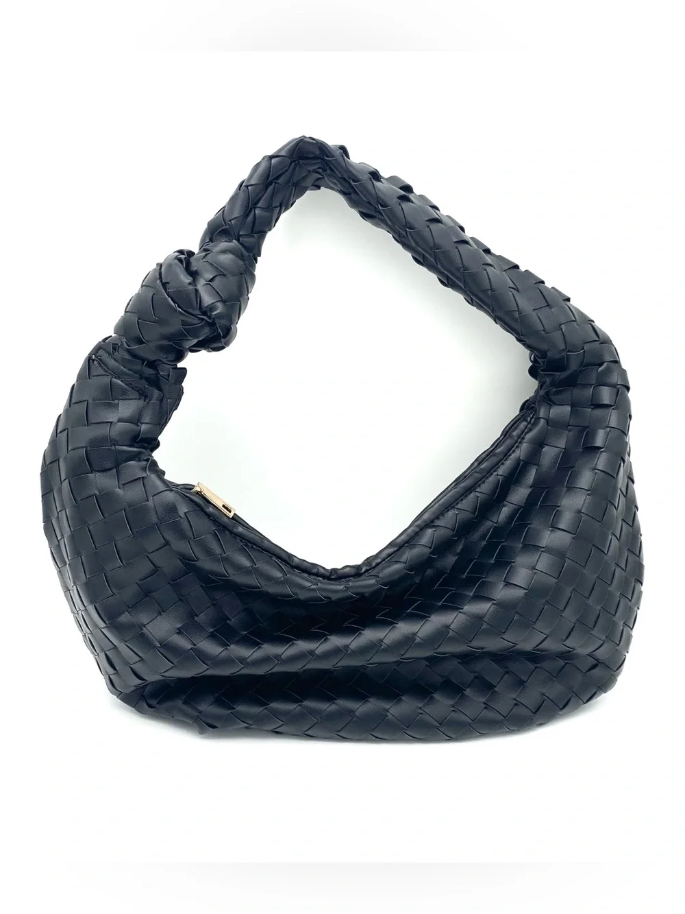 Lulla Collection Woven Knot Small Black HandBag Purse